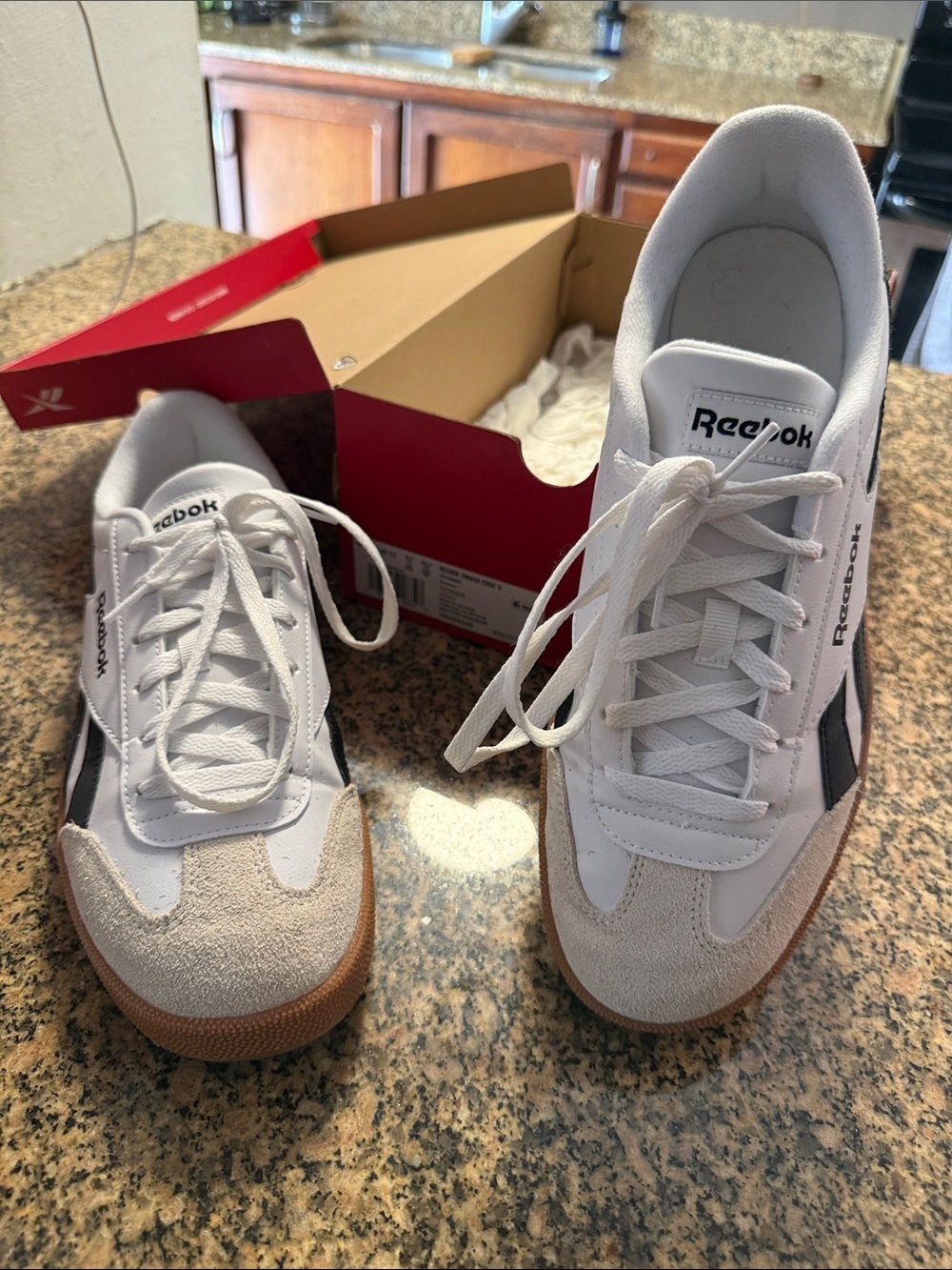 Reebok Men's Classic White & Gum Court Sneakers